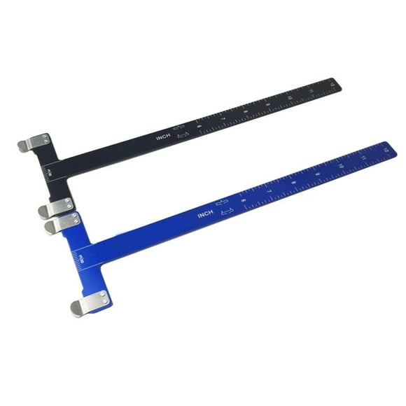 Hunting Recurve Bow T Square Ruler Aluminum Alloy Compound Bow Sports Arrow Tools Color:blue