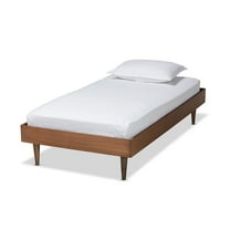 Baxton Studio Rina Ash Walnut Finished Wood Twin Size Platform Bed Frame
