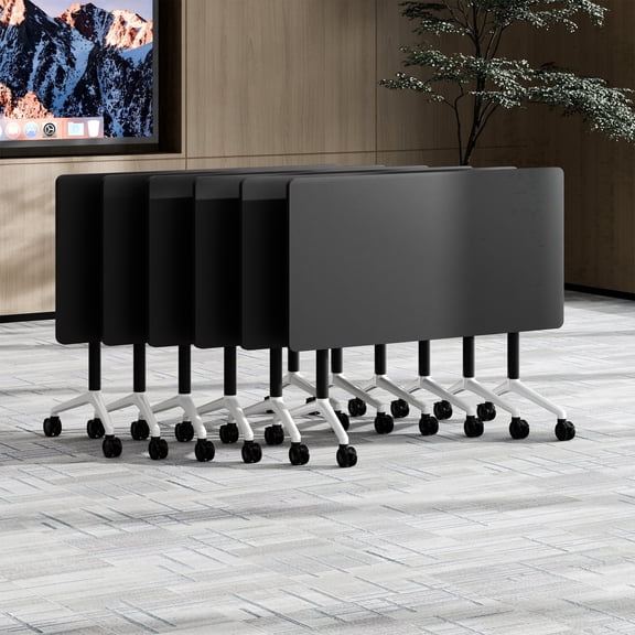 Conference Room Tables with Wheels 6PCS 70.9in Heavy Duty Foldable Conference Table for Office Classroom