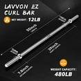 thumbnail image 3 of 55" Weight Lifting Bar, 1" Standard Straight Barbell Bars for Weight lifting, Olympic Barbell Bar for Bench Press/Hip Thrusts/Squats/Lunges for Gym and Home, 2 Star Star-nuts (480lb Weight Capacity), 3 of 7