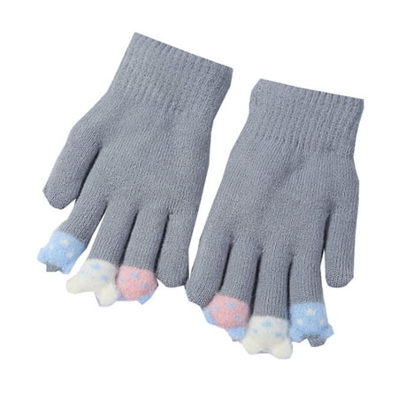

Qufokar Trending Gloves Kid Glove Boy Children Five Finger Gloves Winter Boys Velvet Points Boys Girls Warm Fleece Toddler