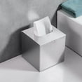 thumbnail image 2 of RVKXHD Square Tissue Box Cover Tissue Box Holder Napkin Holder Tissue Decorative Holder For Bathroom Bedroom Office Dresser Nightstand Desk Tabletop 5"X 5" X 5"-Stainless Steel Brushed Nickel, 2 of 6