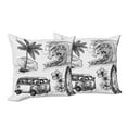 thumbnail image 6 of Surf Throw Pillow Cushion Cover Pack of 2, Surfing Sport Surfboard Beach Van Sketch Style Monochromic Illustration, Zippered Double-Side Digital Print, 4 Sizes, Black White, by Ambesonne, 6 of 6