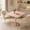 Blush Pink, variant on Aukfa 31.5" Square Dining Table for 2-4, Marble-Look Sintered Stone Top, Rose Gold Pedestal Base, Small Spaces,Emerald Green