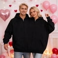 thumbnail image 2 of Unisex Matching Zip Up Hoodie For Couples Two Person Connected Hooded Sweatshirt Oversized Pullover Long Sleeve Crewneck Casual Tops, 2 of 4