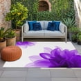 thumbnail image 3 of 6' x 9' Outdoor Rug, Purple Outdoor Washable Rug Large Floor Carpet, Boho Modern Floral Abstract Ombre Leaf White Non Shedding Area Rug for Outside Patio RV Porch Deck Balcony Camping Living Room, 3 of 9