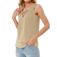 thumbnail image 3 of Nlife Women Sleeveless Criss Cross V Neck Casual Tank Top Basic Summer Outfits, 3 of 5