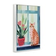 thumbnail image 4 of Stupell Industries Cat & Tulips in Windowsill Animals & Insects Painting White Framed Art Print Wall Art, 12 x 18, 4 of 10