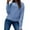 Blue, variant on YDFCWXW Women's 2025 Long Sleeve Waffle Knit Pullover Sweater Crew Neck Solid Color Jumper Tops Blue, L