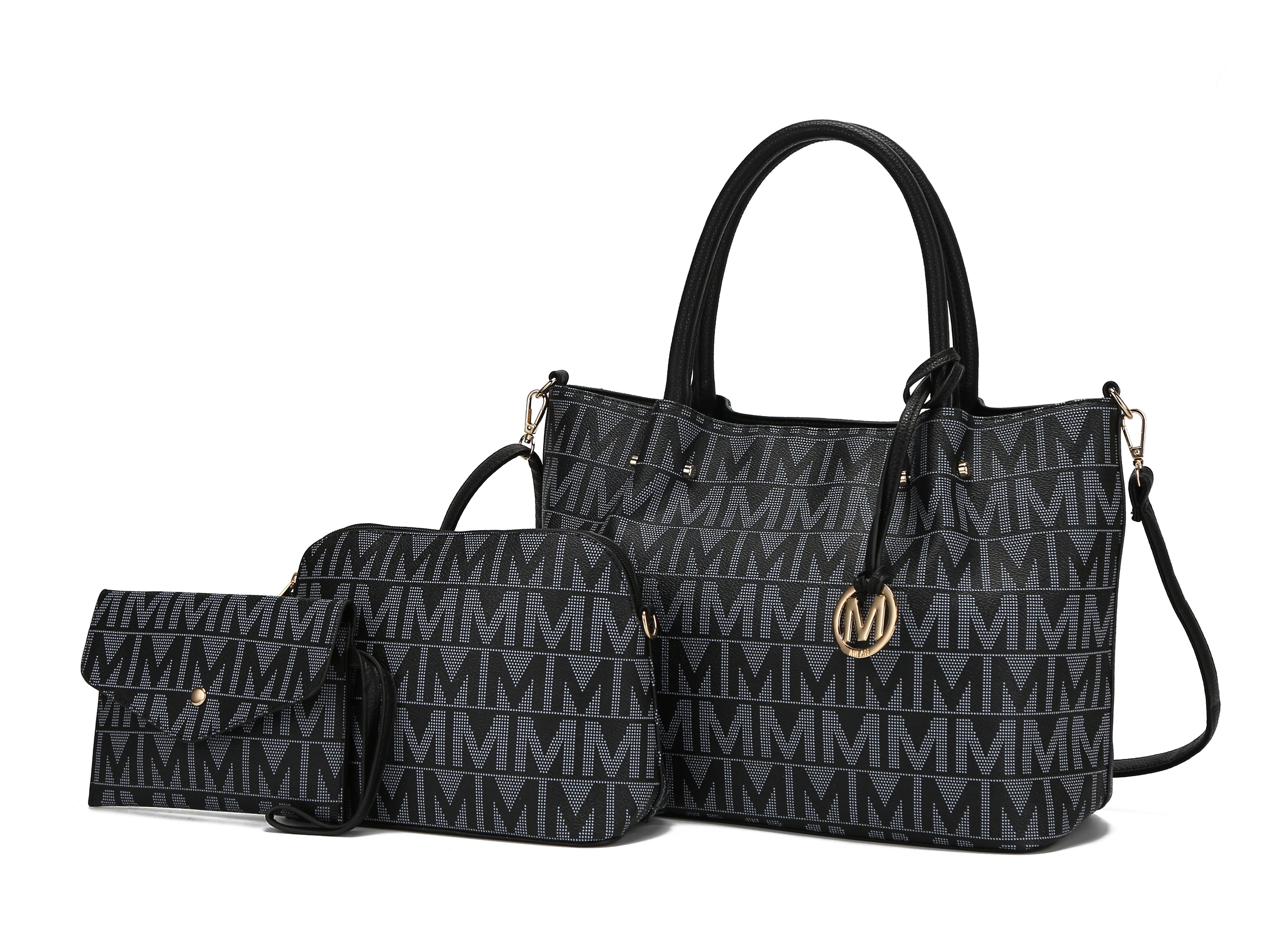WOMEN'S HANDBAG TOTE Black and White 2pc Tote and Pouch Set Was $39.99 