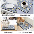 thumbnail image 4 of Washable Rubber Daisy Cute Floral Dish Drying Mats for Kitchen Counter Home Large Coffee Bar Pad Accessories and Decor for Utensils Stemware 19.5''x12'', 4 of 7