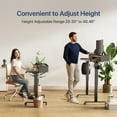 thumbnail image 5 of INNOVAR Electric Standing Desk with Drawers - Adjustable Height Computer Table, Small Stand up Desks with Storage​ Shelf, Adults Sit to Stand Splice Board Desk for Home Office,48 inch,Rustic Brown, 5 of 15