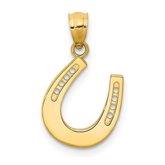 Finest Gold 14K Yellow Gold Polished Horseshoe Pendant