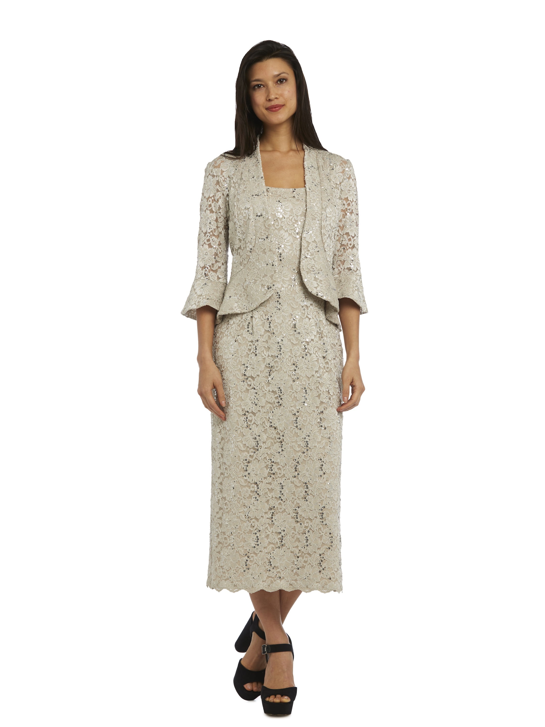 Rm Richards Mother Of The Bride Dresses R&M Richards - RM Richards Women's Sequin Lace Dress with Jacket-Mother