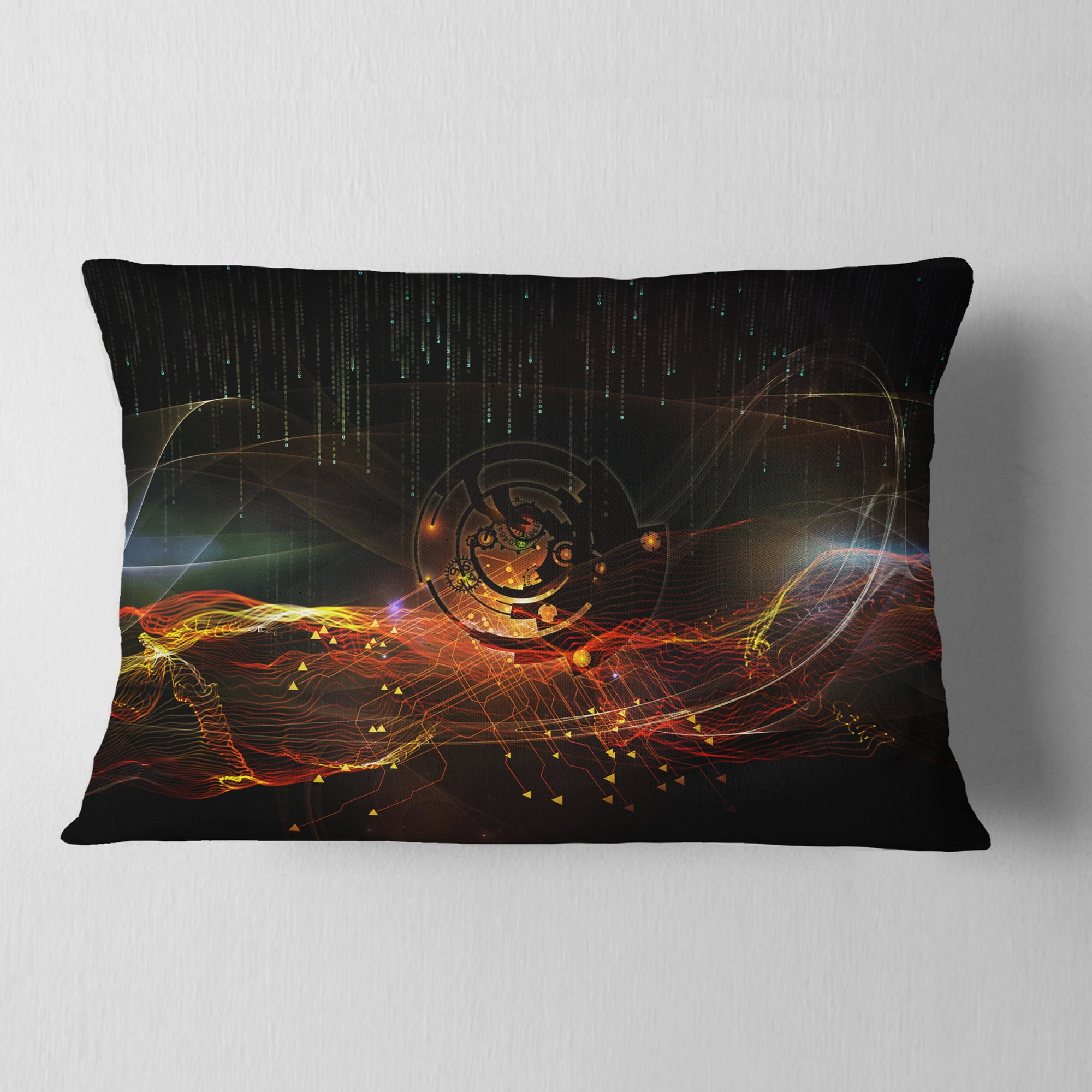 Designart Composition of Elements - Contemporary Throw Pillow - 12x20
