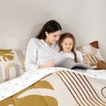thumbnail image 5 of Homewish Retro Geometric Circle Full Size Comforter Sets,Tropical Botanical Plam Bedding Comforter Set,Beige Brown Bedding Sets For Girls Boys,Super Cozy Room Decor Reversible,3 Pieces, 5 of 8