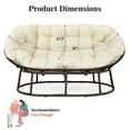 thumbnail image 2 of Lovote Double Papasan Chair Cushion Beige Waterproof 66.9x47.2x6 inch Outdoor Indoor Comfortable Replacement Pad (Chair not Included), 2 of 8