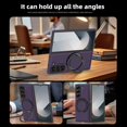 thumbnail image 6 of Decase for Samsung Galaxy Z Fold 7 5G 2025 Case with Magnetic 360° Rotation Stand,Compatible with Mag-safe, Military Grade Shockproof Case, Carbon Fiber Texture Design for Galaxy Z Fold 7,Purple, 6 of 9