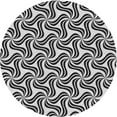 thumbnail image 1 of Ahgly Company Machine Washable Indoor Round Transitional Charcoal Black Area Rugs, 4' Round, 1 of 7