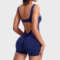 thumbnail image 4 of Mono de Entrenamiento de una Pieza para Mujer, Sin Espalda, Control de Abdomen, Sin Mangas, Espalda en V, Azul Marino, L, 4 of 7