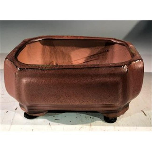 Ceramic Bonsai Pot - Professional Series, Aztec Orange - Rectangle