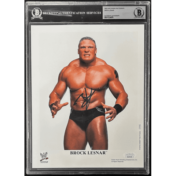 Brock Lesnar Signed Photo WWE 2002 Promo 8x10 Photo P-770 Beckett 15334978