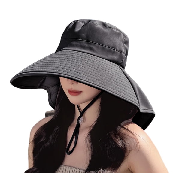Sun Hat Womens UV Protection Fishing Hat Foldable Waterproof Hiking Hat Women Wide Brim Gardening Hat with Neck Flap