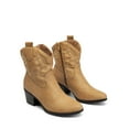 thumbnail image 4 of BURUDANI Women's Western Embroidered Ankle Boots Cowboy Cowgirl Low chunky Heel Round Toe Short Booties Shoes, 4 of 5