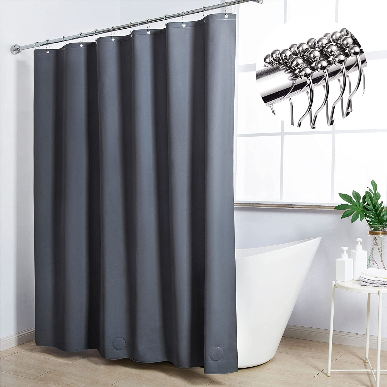 Waterproof Bath Curtain EVA Shower Liner Water Cube Effect Clear Ryhpez 3D Shower Curtain with Stainless Hooks 72x72 Inches