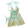 thumbnail image 2 of Women Satin Lace Chemise Nightgown Full Slips Sleepwear Green S, 2 of 7