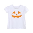 thumbnail image 4 of Bainana Girls Halloween T-Shirts Size 3-4 Years Cozy Face Print Short Sleeve Tees Toddler Festival Clothes White, 4 of 4