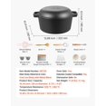 thumbnail image 2 of 5 Qt Cast Iron Dutch Oven, 2-in-1 Pre-Seasoned Double Pot with Lid, Bread Baking Dutch Oven Set with Accessories, Oven Safe up to 500°F, 2 of 12