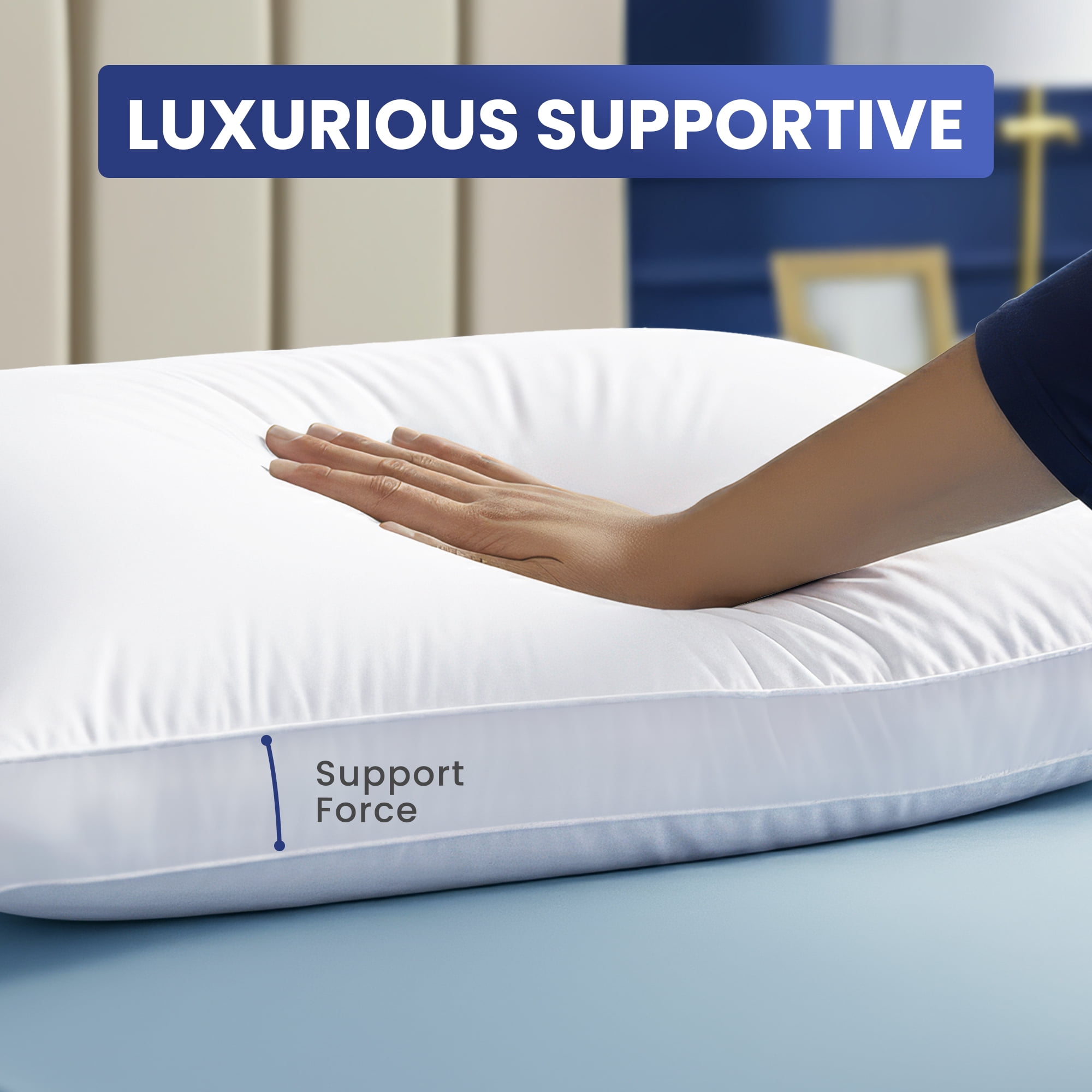 Utopia Bedding Queen Bed Pillow, 26"L x 18" W, Set of 2, Soft and High-Quality, Gusseted Pillow for All Sleep Positions (White)