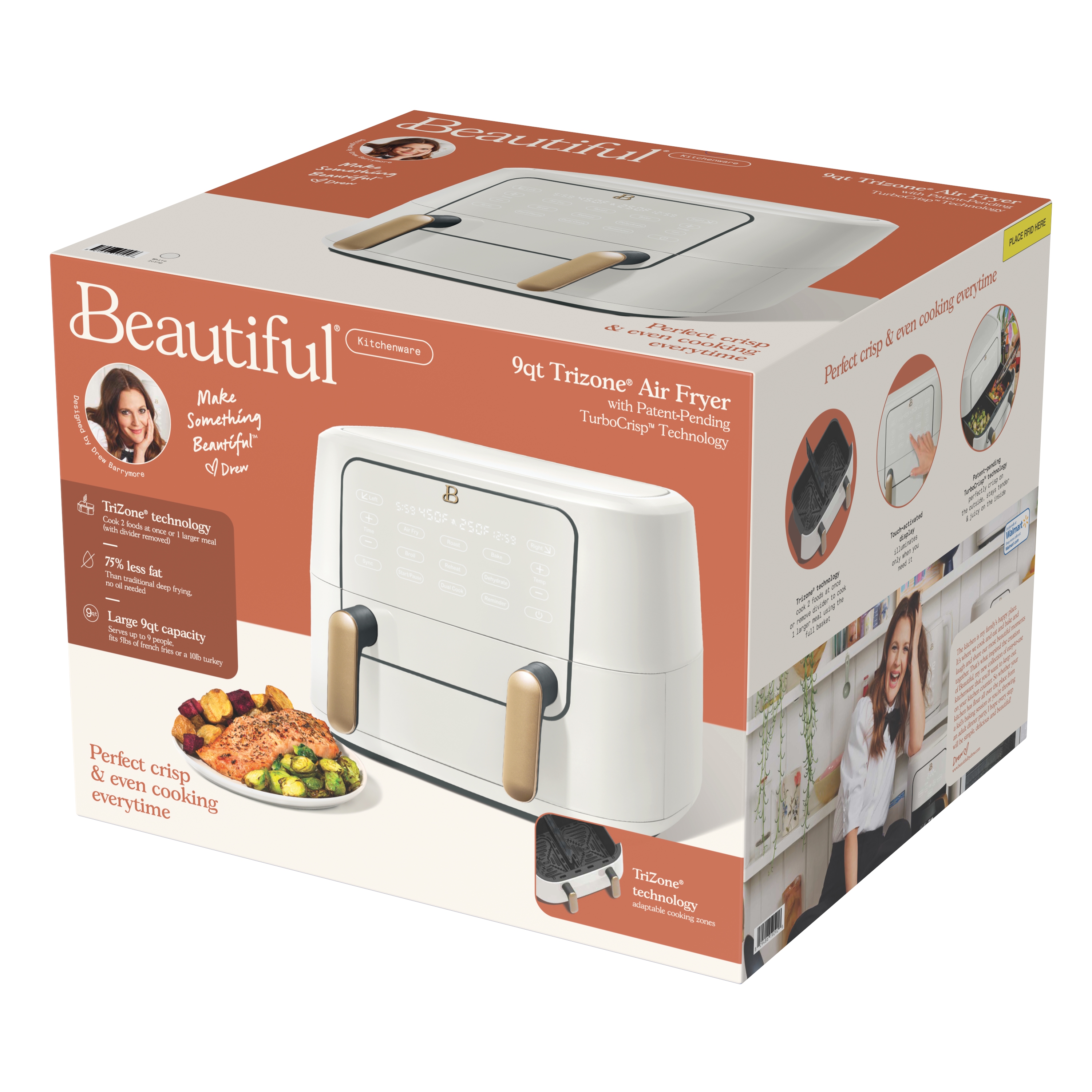 Beautiful 9 QT TriZone Air Fryer, White Icing by Drew Barrymore - image 2 of 13