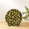 thumbnail image 6 of Gaeub Black Ink Green Plaid Sunflower Print Ceramic Plate,Dinner Plates,Bone China Decorative Plates with Display Stand,Art Ceramic Ornaments for Wall Hanging Decoration-8in, 6 of 6