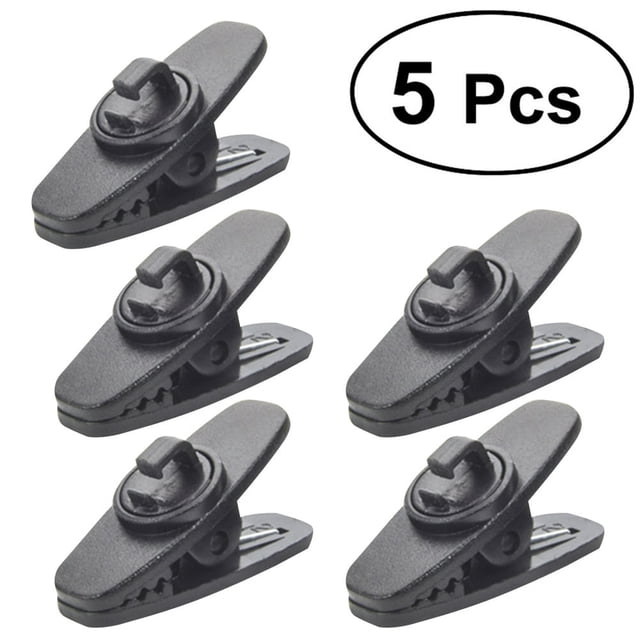 Bamboohart Portable Rotating Headphone Clamps for Headset Use Durable Plastic Black Color 5 Pieces Fits