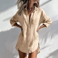 thumbnail image 2 of Sentmoon Tshirt Women Flowy Tops for Women Summer Solid Color Long Sleeve Lapel Button Down with Pockets Loose Fit Trendy Women Clothes for Gym and Workout S-3XL, 2 of 7