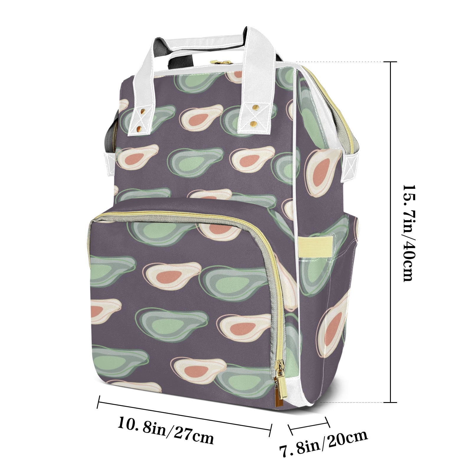 Abstract Avocado Diaper Backpack – Large Capacity, Insulated Baby Bottle Pocket, Multifunctional Mommy Bag for Boys & Girls