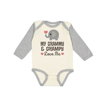 

Inktastic My Grammy and Grampy Love Me Gift Outfit Gift Baby Boy or Baby Girl Long Sleeve Bodysuit