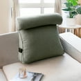 thumbnail image 1 of Bedside Cushion Adjustable Velvet Triangular Back Wedge Cushion Soft Support Pillow, 17.7 x 17.7 x 7.9 Inch, 1 of 4