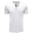 thumbnail image 5 of Mens Henley Shirts Henley Collar Short Sleeve Slim Fit Solid Color Casual Loose T Shirts, 5 of 5