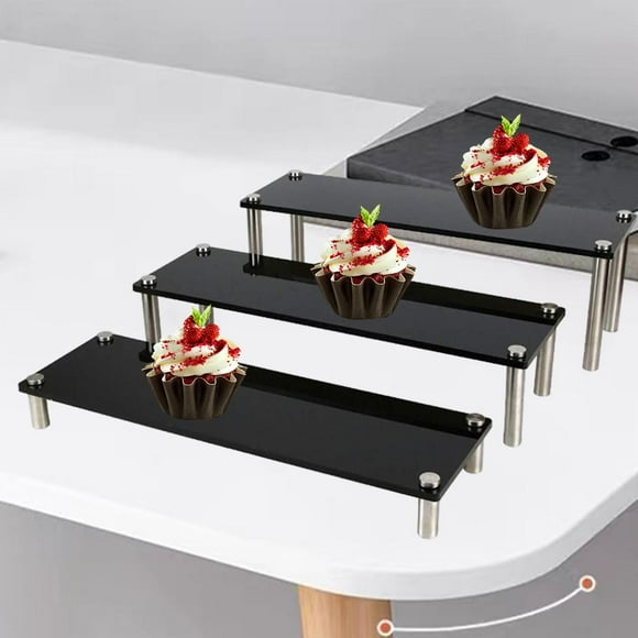 Organizador de colecciones CUTICAT estante de exhibición de acrílico negro 3 niveles