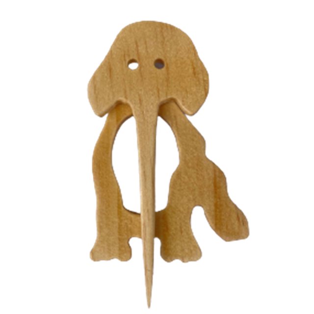 CAROOTU Brooch Pin with Wooden Animal Pattern Craft Badge Cartoon Pin Sweater Jewelry Accessory