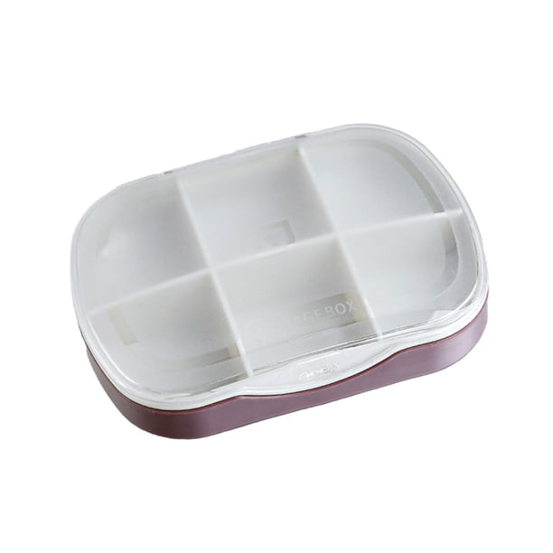 Organizador de medicamentos portátil Mini caja de almacenamiento de pastillas con 6 compartimentos Estuche de medicamentos impermeable a prueba de humedad para viajes Contenedor de medicamentos