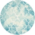thumbnail image 3 of Safavieh Dip Dye Calanthe Geometric Wool Area Rug, Turquoise/Ivory, 7' x 7' Round, 3 of 9
