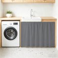 thumbnail image 3 of Grey Pure Color Sink Skirt 11"W x 13"L, Dustproof Under Sink Curtain Skirt for Bathroom Kitchen, Aesthetics Contemporary Luxury Adhesive Short Curtain Vanity Cover for Laundry Room Closet Shoe Rack, 3 of 8