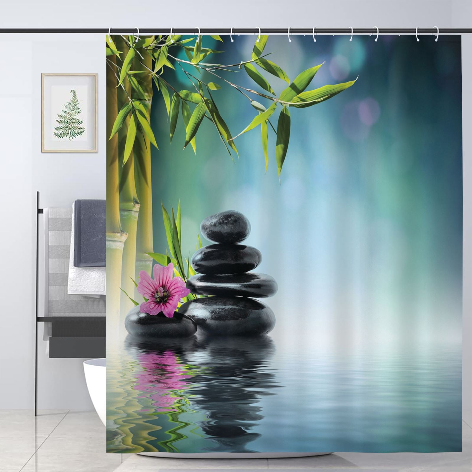 JOOCAR Zen Garden Shower Curtain for Bathroom Decoration Fabric Shower ...