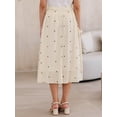 thumbnail image 3 of DARING DIVA Women's Elastic Waist Polka Dots Midi Skirts Small Beige, 3 of 6