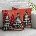 thumbnail image 3 of COMIO Watercolor Christmas Tree Pillow Covers Red Black White Buffalo Plaid Decorative Pillow Cases Xmas Holiday Square Throw Pillows Home Decor For Sofa Couch Bedroom Porch Outdoor, 3 of 5