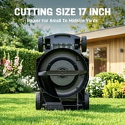 Steelite 17 Cordless Lawn Mower, 2x21V Battery Powered Walk-Behind Push Mowers,Electric Lawn Mowers with Brushless Motor, 2-in-1 Mulching & Bagging,6 Heights Adjustment, 2*4.0Ah Battery Included